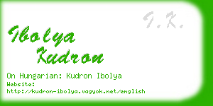 ibolya kudron business card